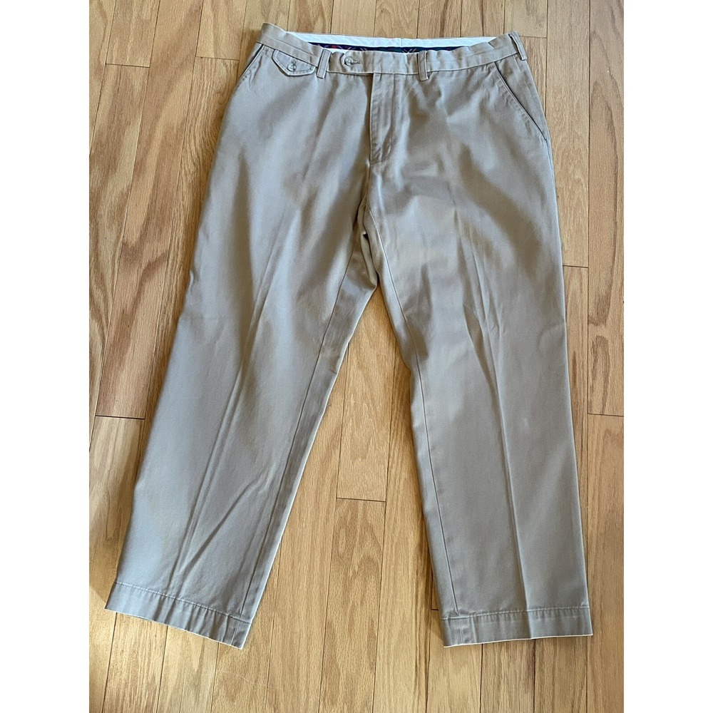 Polo Ralph Lauren Men's size 36 x 30 Khaki Chino Pants Flat Front Golf Casual